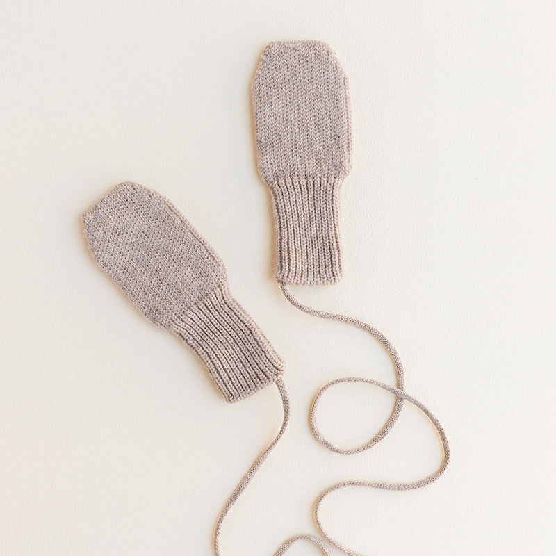 Hvid  Baby Strickfäustlinge/Handschuhe  Sand