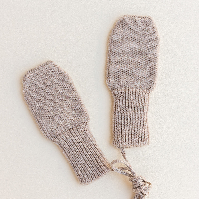 Hvid  Baby Strickfäustlinge/Handschuhe  Sand