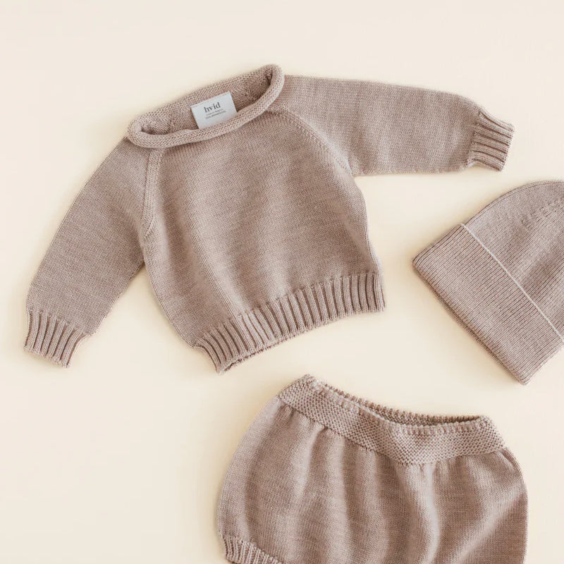 Hvid  Baby Strickpullover &#39;Georgette&#39;  Sand