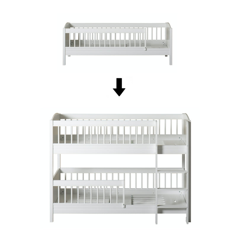 Oliver Furniture  Umbauset Seaside Lille+ Juniorbett zum halbhohen Etagenbett  Weiss