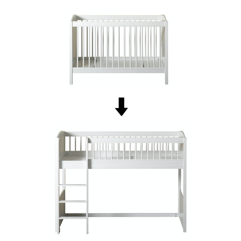 Oliver Furniture  Umbauset Seaside Lille+ Basic zum halbhohen Hochbett  Weiss