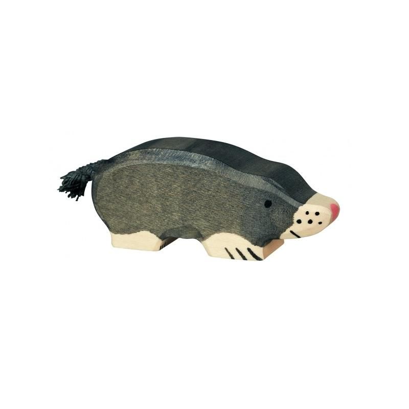 Holztiger  Maulwurf Holz  Grau