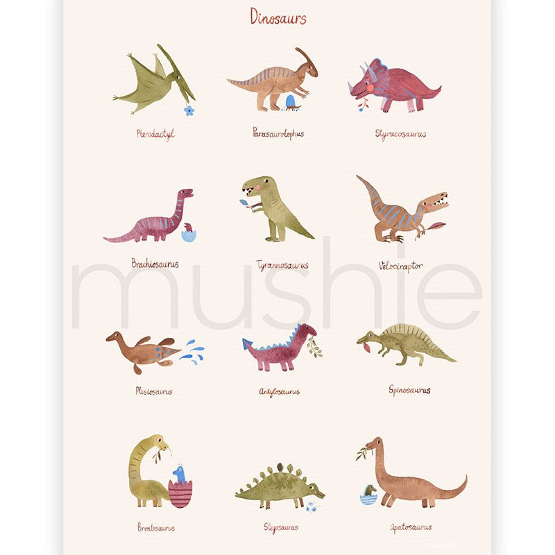 Mushie  Poster 50 x 70 cm  Dinosaurs