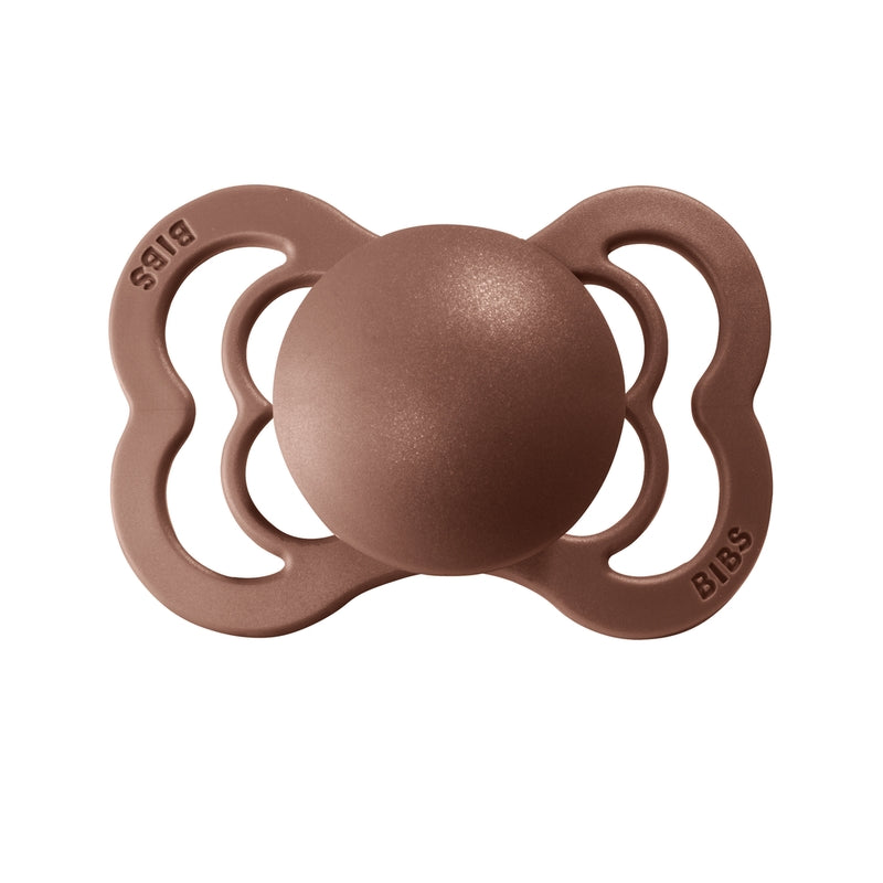 Bibs Pacifier Supreme Silicone 6-18 months Woodchuck/Blush