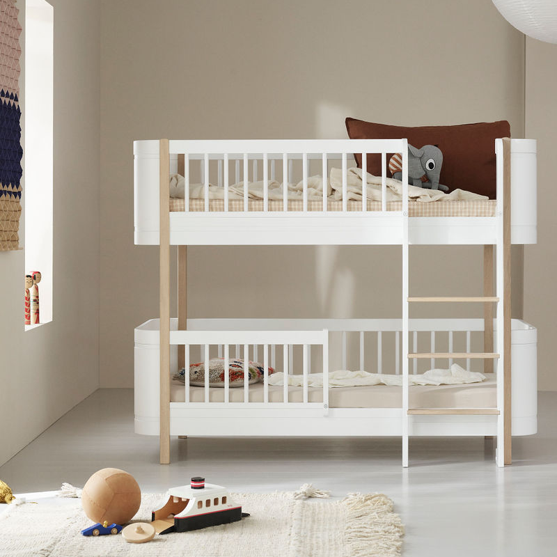 Oliver Furniture  Wood Mini+ Halbhohes Etagenbett  Weiss/Eiche