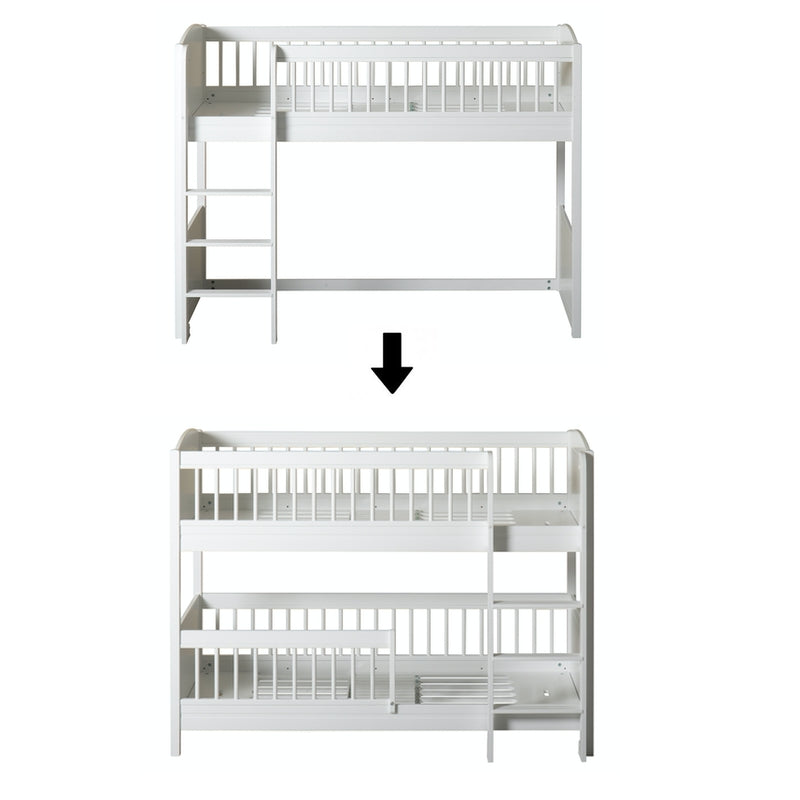 Oliver Furniture Conversion Kit Seaside Lille+ Mid-High Loft Bed to Mid-High Bunk Bed White