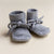 Hvid  Baby Strickschuhe  Grey Melange