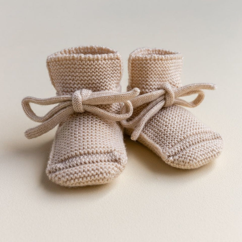 Hvid  Baby Strickschuhe  Oat - Online MY SNOWFLAKE