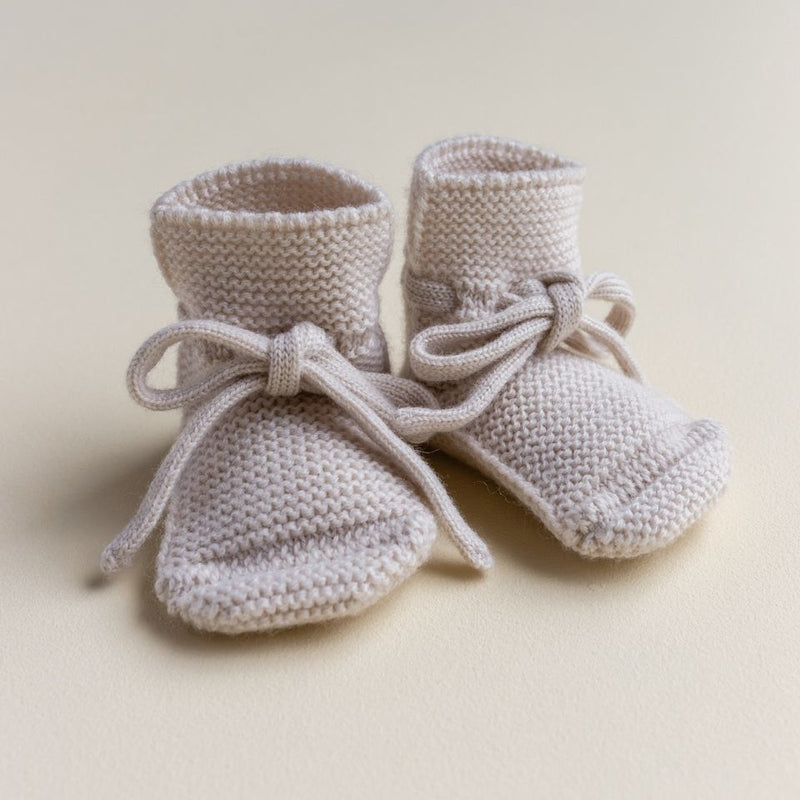 Hvid  Baby Strickschuhe  Off-White