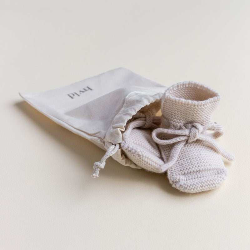 Hvid  Baby Strickschuhe  Off-White