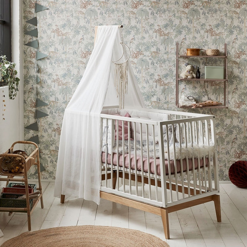 Leander Luna  Babybett 60 x 120 cm  Weiss/Eiche