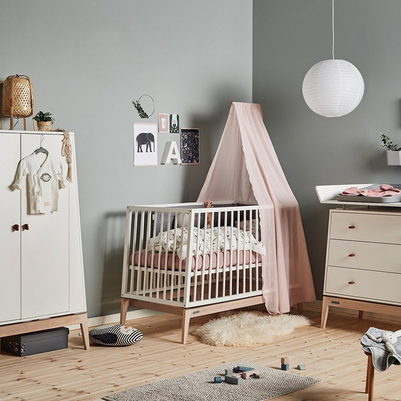 Leander Luna  Babybett 60 x 120 cm  Weiss/Eiche