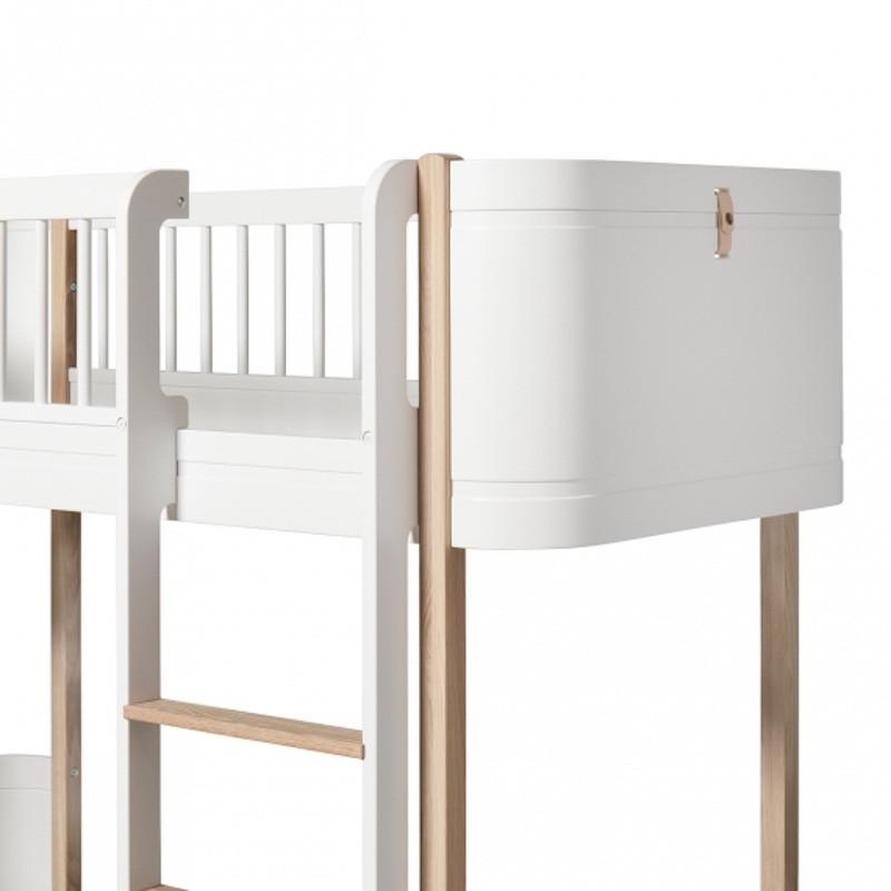 Oliver Furniture &lt;br/&gt; Halbhohes Hochbett Wood Mini+ &lt;br/&gt; Weiss/Eiche,Hochbetten, Oliver Furniture - SNOWFLAKE kindermöbel concept store