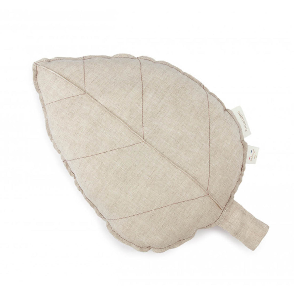 Nobodinoz  Leinen Kissen &#39;Leaf&#39;  Greige