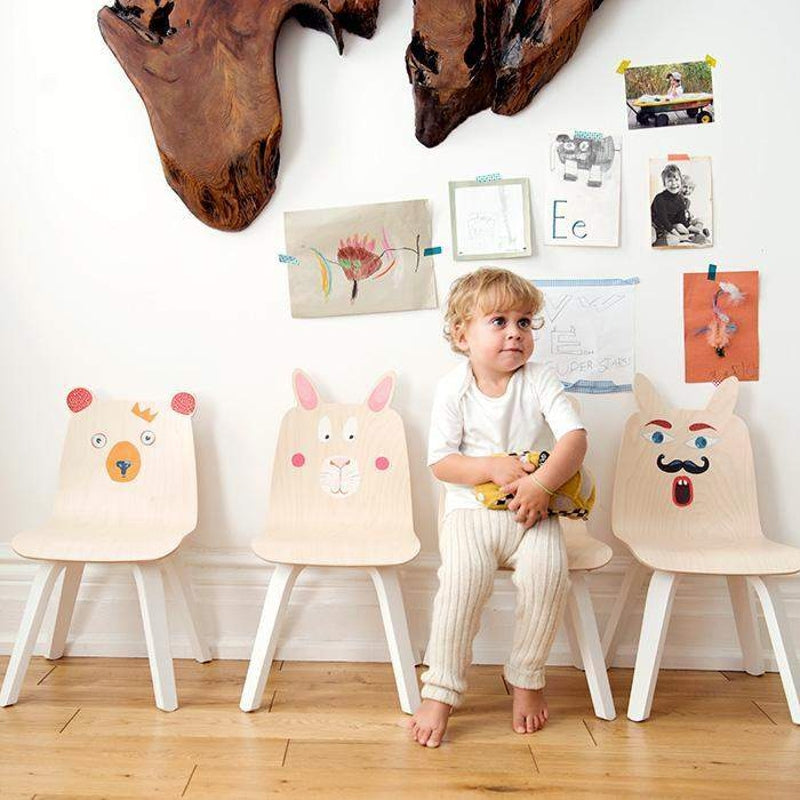 Oeuf NYC Set of 2 bunny children's chairs Birch / white, chairs, Oeuf NYC - SNOWFLAKE children's furniture concept store