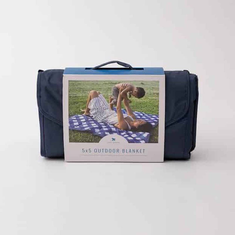Little Unicorn  Picknickdecke  Navy Plaid