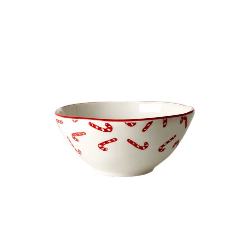Rice  Keramik Schüssel &#39;Santa &amp; Candy Cane&#39;  Weiss/Rot