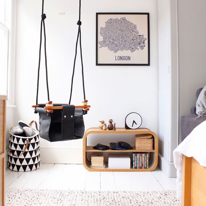 Solvej Swings  Baby- und Kinder Schaukel  Slate Grey